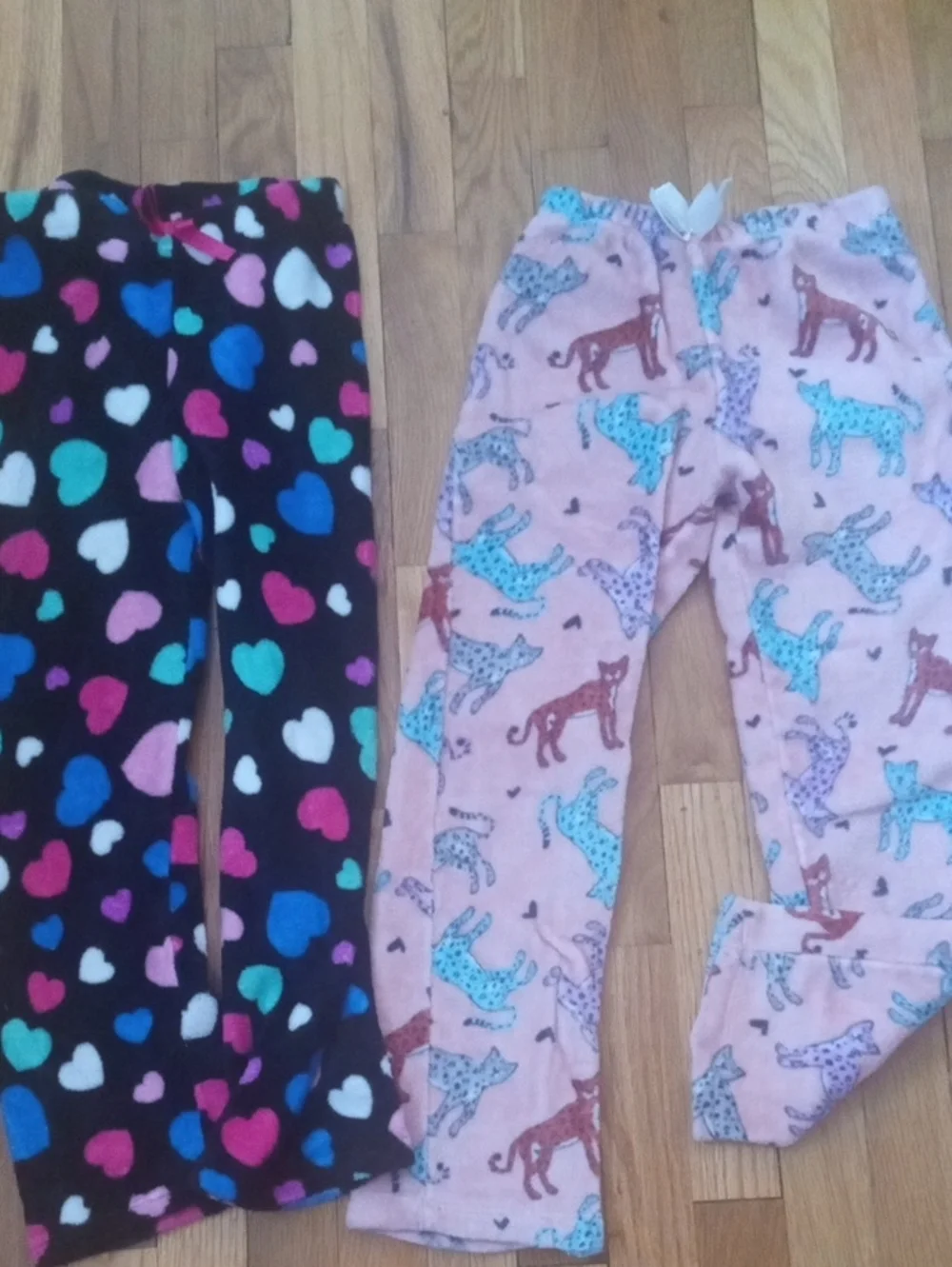 girls med 7/8 plush pj pants, 2 pair, soft
